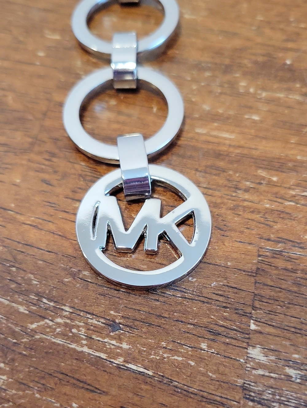 Michael Kors Silver Chain & Black Fabric Belt 38" Long Approximately - Picture 4 of 10